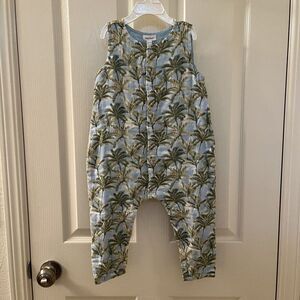 Angel Dear Palm Tree Jumpsuit Romper Muslin Cotton Boys Size 18-24 Months NWT